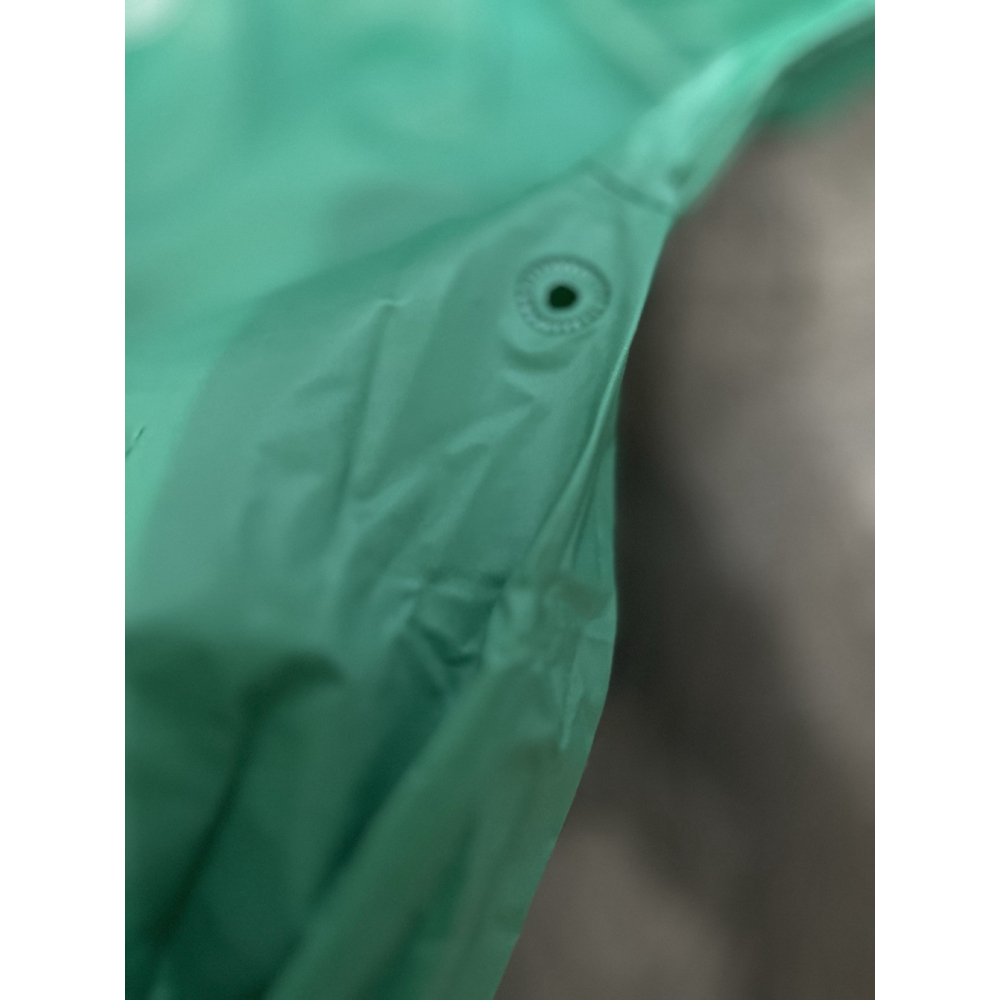 Vintage 90s PVC Women's Hood 1/2 Zip Rain Jacket Green Event Unisex Large - Picture 9 of 10